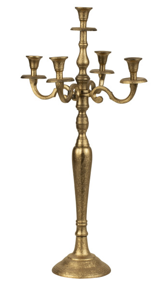 Kerzenständer 5-armig Gold Kerzenleuchter Kandelaber aus Metall Höhe 80 cm