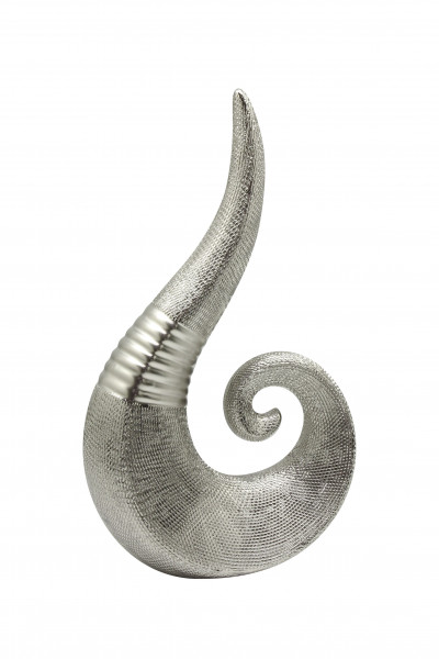 Modern sculpture decoration figure made of ceramic silver matt and glossy height 35 cm