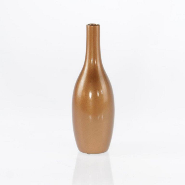 Modern decorative vase flower vase bottle vase ceramic copper 11x32 cm