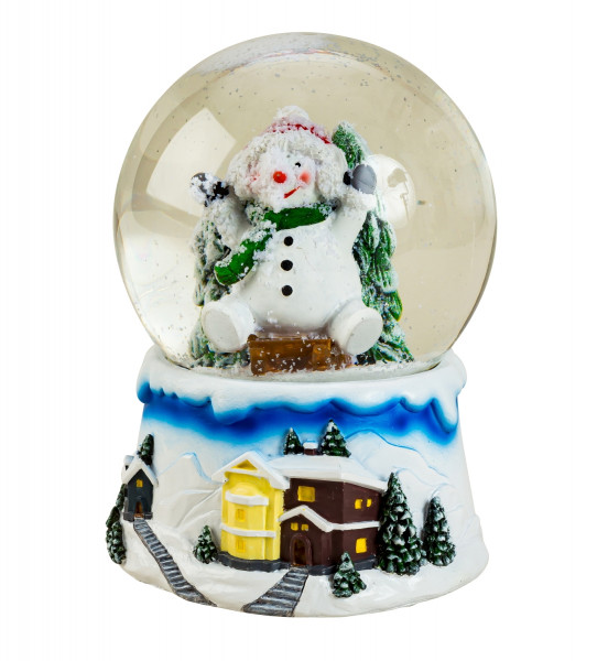 Wonderful snow globe Christmas glitter ball snowman with music Height 14.5 cm Ø 9 cm