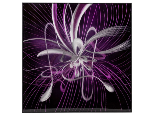 Beautiful 3D mural abstract made of aluminum including a black metal frame polished and dustproof coated 60x60 cm