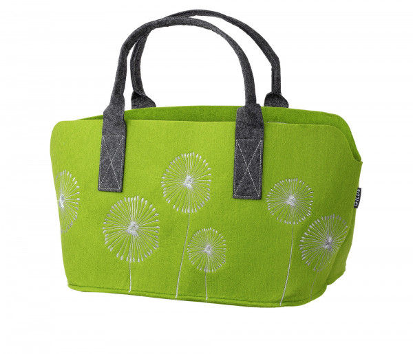 Praktische Shopping-Bag Pusteblume aus Filz-Stoff Einkaufstasche mit Henkel Einkaufskorb faltbare Ka