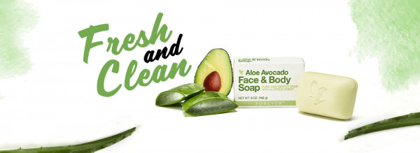 2 x Aloe Avocado Face &amp; Body Soap - Scented Soap with Aloe Vera 142g each