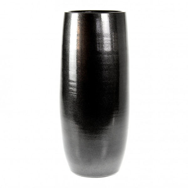 Wunderschöne Deko Vase Blumenvase Bodenvase aus Keramik Metallic Schwarz Höhe 50 cm Breite 22 cm