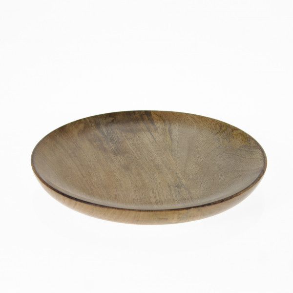 Wonderful decorative bowl, fruit bowl, plate made of mango wood, brown, diameter 25 cm