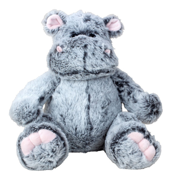 Teddy bear cuddly bear hippo gray sitting plush bear cuddly toy velvety soft (32 cm)