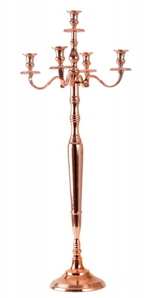 Kerzenständer 5-armig Kerzenleuchter Kandelaber aus Metall Rosé Gold Höhe 100 cm