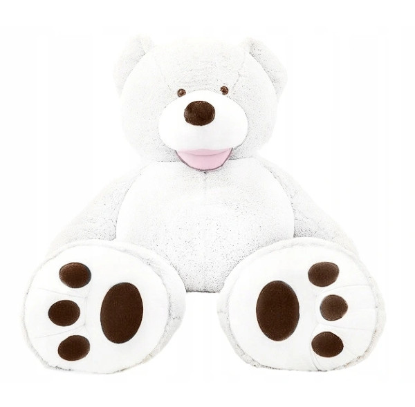 Riesen Teddybär Kuschelbär 130 cm Groß XL weiß Plüschbär Kuscheltier samtig weich