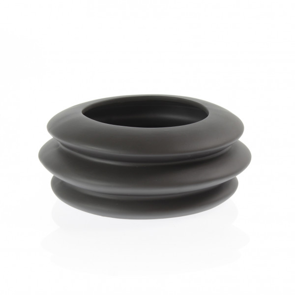 Moderne Dekovase Blumenvase Tischvase Vase aus Keramik schwarz matt 27x12 cm