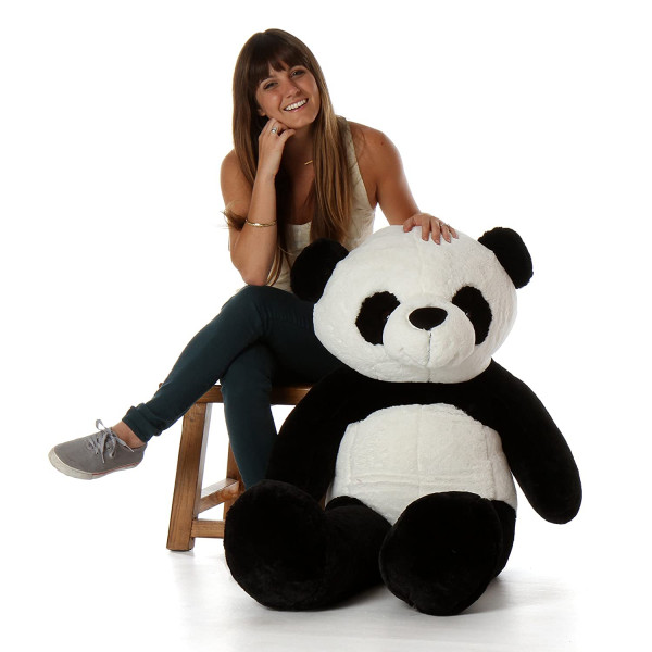 Riesen Teddybär Panda Kuschelbär 90 cm XL Plüschbär Pandabär samtig weich