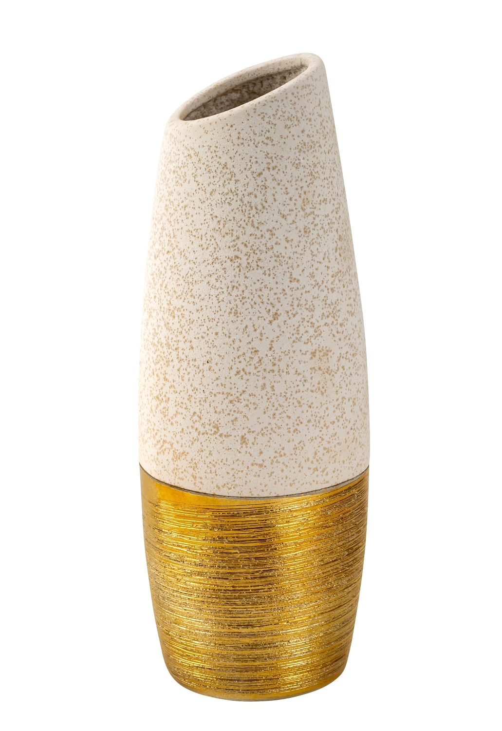Moderne Dekovase Blumenvase Tischvase Vase aus Keramik schwarz/gold Höhe 30 cm 
