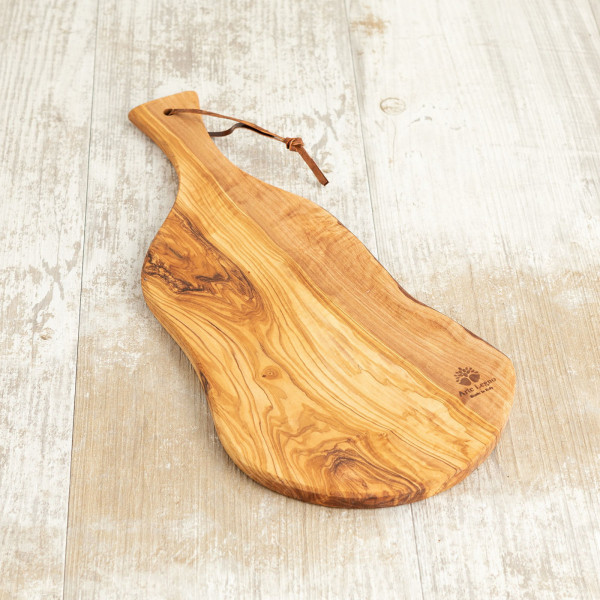 Serving board Serving plate made of high quality olive wood | Vesper board | Cutting board | Cheese board | including handle and beautiful grain (35x18 cm)