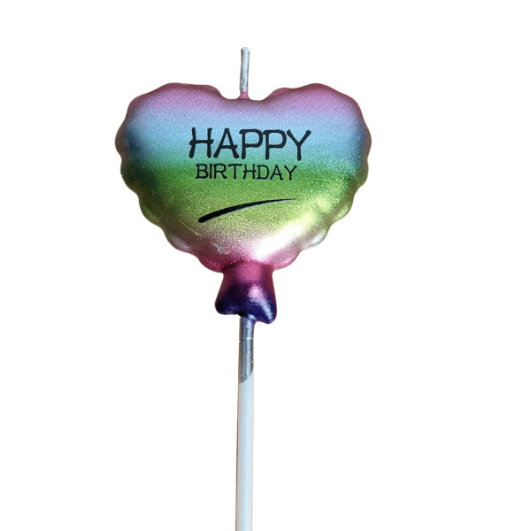 Birthday Candles Balloon Pattern Rainbow Colours Happy Birthday Candle Height 11 cm