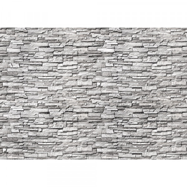 Vlies Fototapete Noble Stone Wall 2 - grau - anreihbar Steinwand