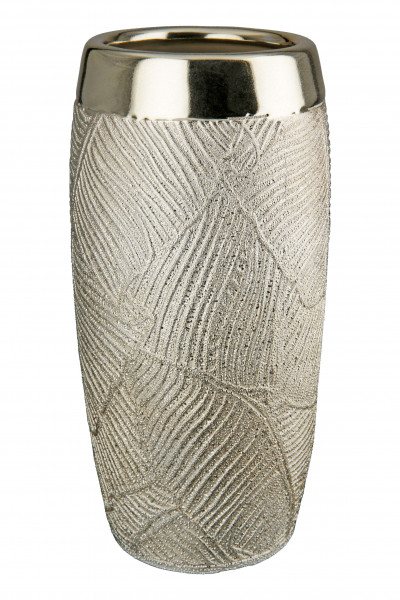 Moderne Dekovase Blumenvase Tischvase Vase aus Keramik gold 12x23 cm
