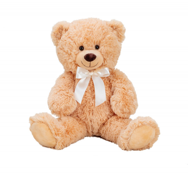 Teddybär Kuschelbär Braun mit Schleife 56 cm groß Plüschbär Kuscheltier samtig weich - zum liebhaben