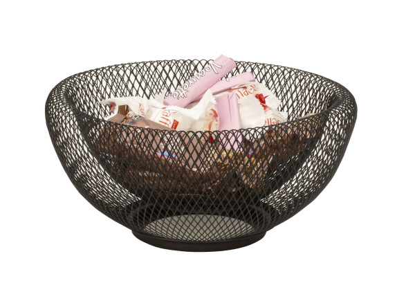 Modern metal fruit basket, black double wall fruit bowl, fruit storage basket, multifunctional fruit basket 25x13 cm