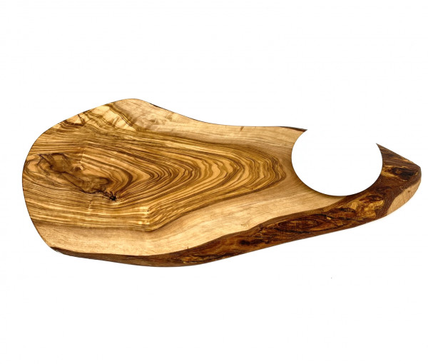 Serving board Serving plate made of high quality olive wood including dip bowl | Vesper board | Cutting board | Cheese board | beautiful grain 30x13 cm