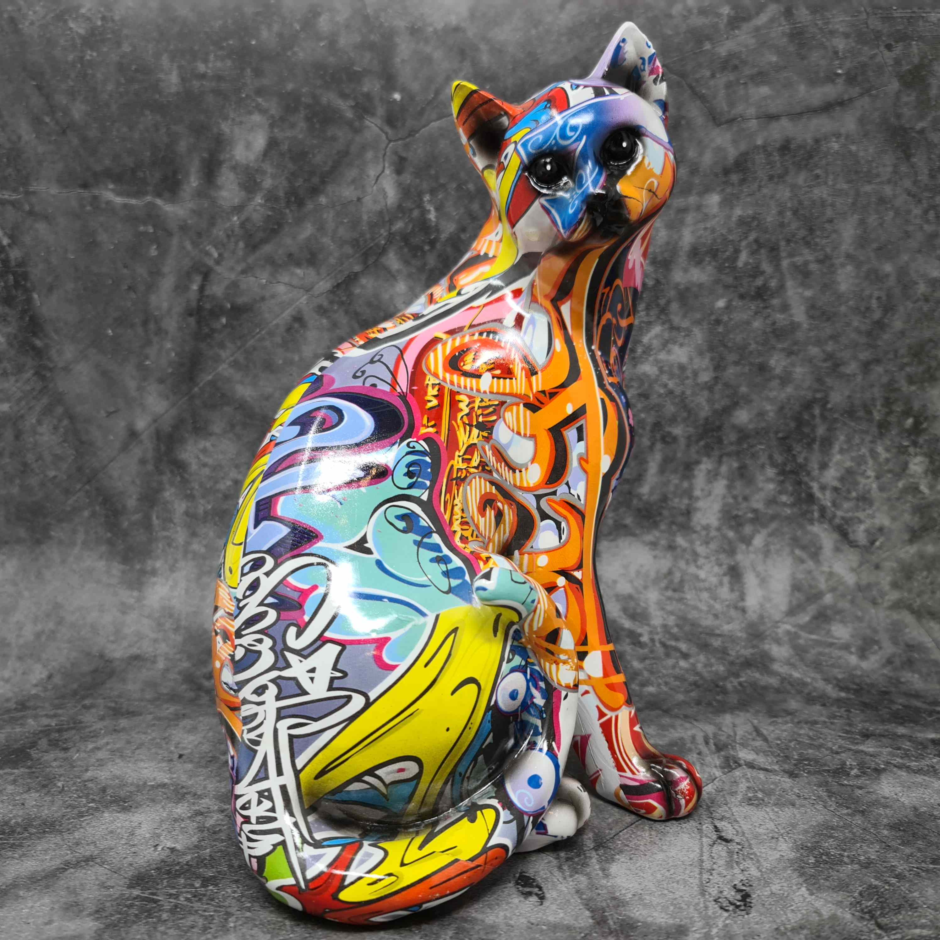 Skulptur - Katze POP ART, Mehrfarbig, 23x29 cm » Lifestyle & More