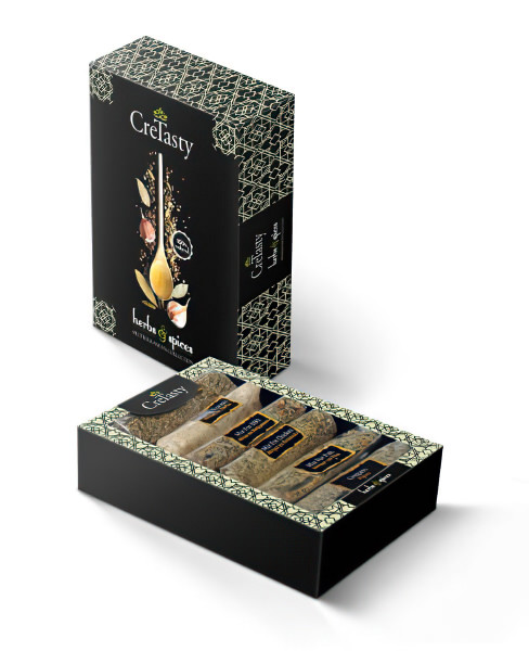 Spices gift set from Crete in Greece with 6 delicious spices (30gr) including 60ml olive oil