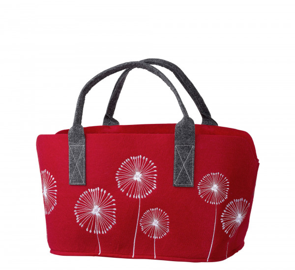 Praktische Shopping-Bag Pusteblume aus Filz-Stoff Einkaufstasche mit Henkel Einkaufskorb faltbare Ka