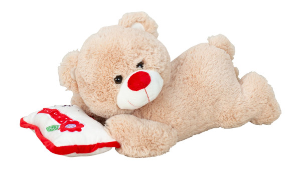 Teddy bear Cuddly bear Sleeping bear lying on pillow 44 cm long Plush bear cuddly toy velvety soft