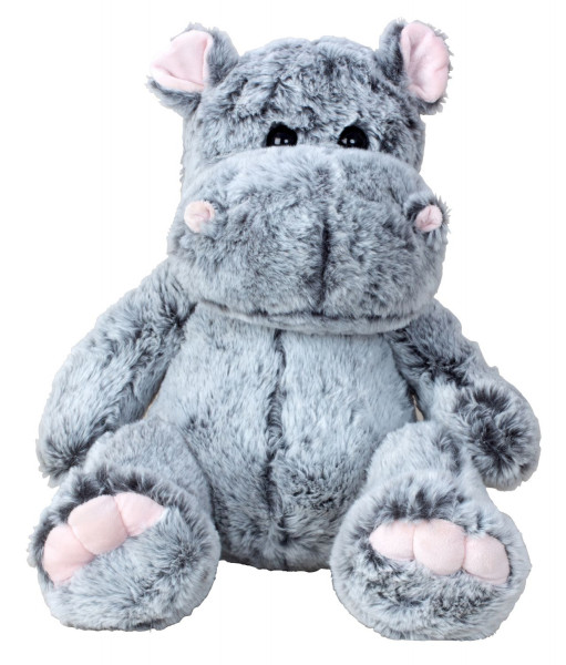 Teddybär Kuschelbär Nilpferd Hippo grau sitzend Plüschbär Kuscheltier samtig weich (40 cm)