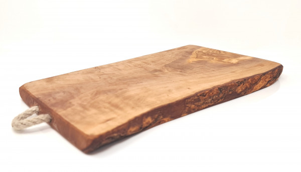 Breakfast board | Chopping board made of high quality olive wood | Vesper board | Cutting board | Cheese board | including handle and beautiful grain (29x13 cm)