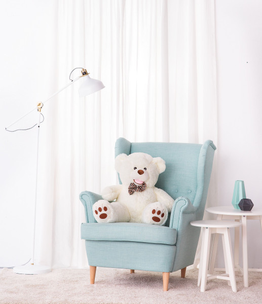 Giant teddy bear cuddly bear 90 cm tall white plush bear cuddly toy velvety soft