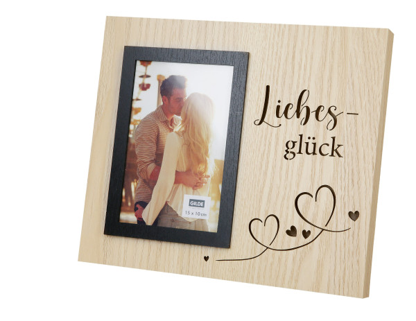 Modern picture frame made of MDF wood including LED lighting (luck of love)