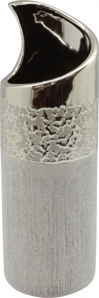 Modern deco vase flower vase ceramic table vase champagne silver height 30 cm