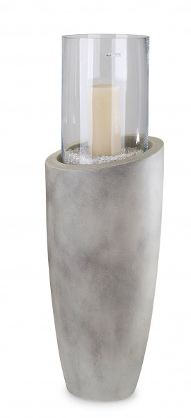 Modern wind light floor wind light wind light column made of ceramic and glass gray height 55 cm + glass 18x28 cm