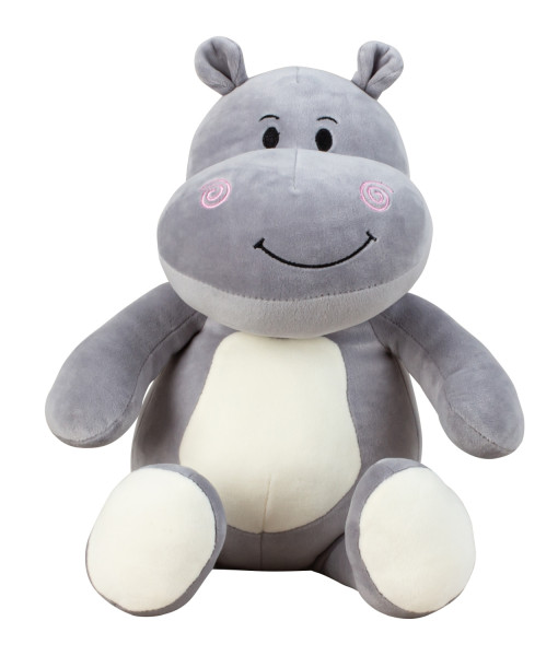 Baby soft toy cuddly toy hippo grey/white made of super soft spandex plush Height 30 cm