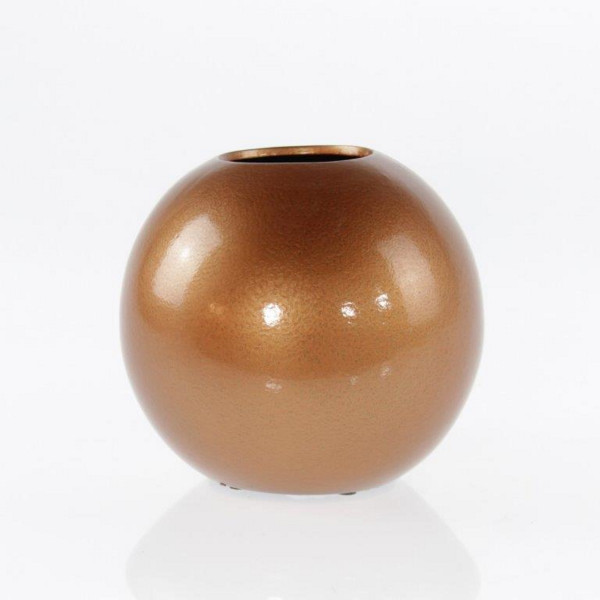 Modern decorative vase flower vase ball vase ceramic copper gold 20x20 cm