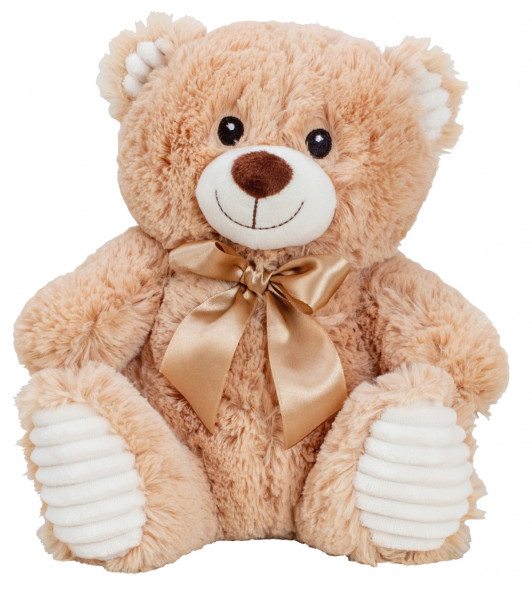 Teddybär Kuschelbär Braun mit Schleife 27 cm groß Plüschbär Kuscheltier samtig weich - zum liebhaben
