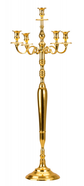 Kerzenständer 5-armig Kerzenleuchter Kandelaber aus Metall gold Höhe 100 cm