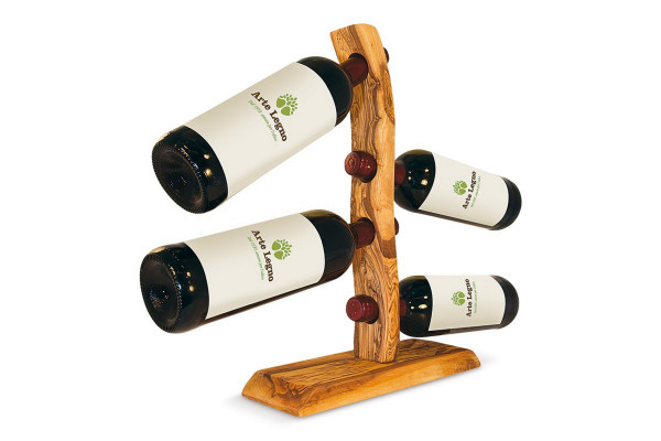 Wine bottle holder Bottle holder made of olive wood Wine holder 10x30x38 cm for 4 wine bottles