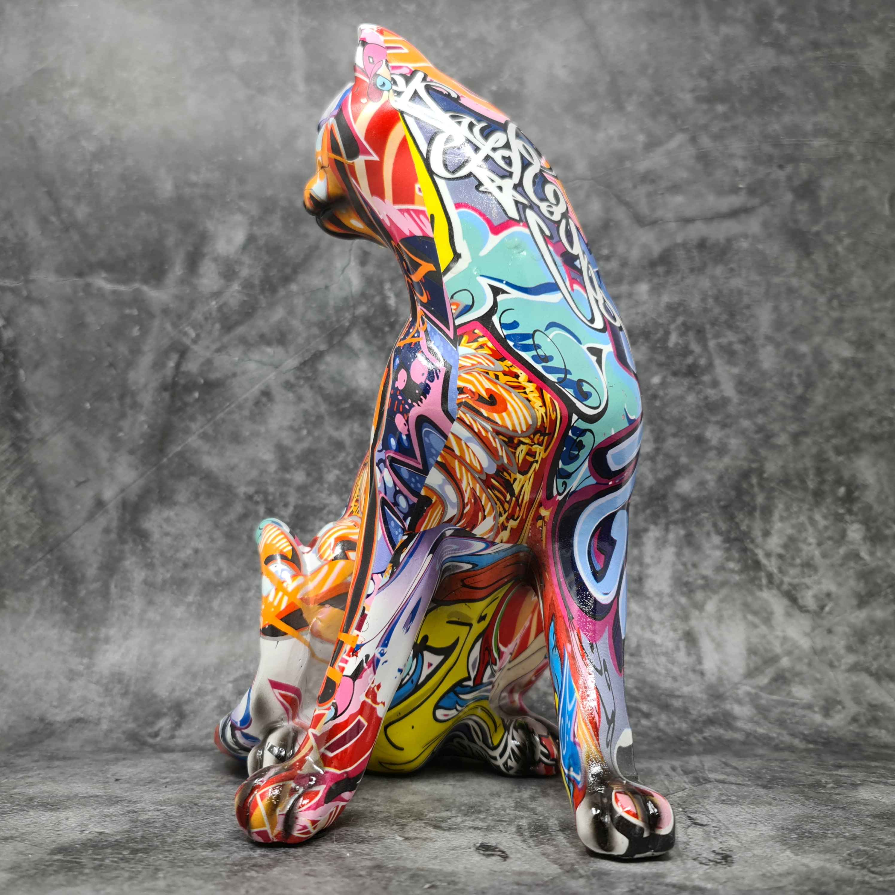 Skulptur - Katze POP ART, Mehrfarbig, 23x29 cm » Lifestyle & More