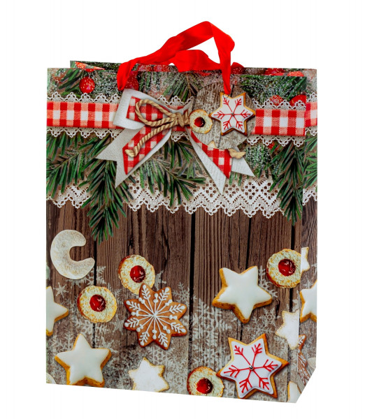 Modern gift bags Christmas Merry Christmas Christmas biscuits in a set of 4 dimensions 26x32x12cm