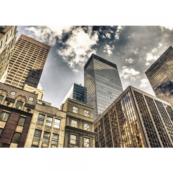 Vlies Fototapete Manhattan Skyscrapers USA Tapete NYC Hochhäuser Streetview New York Skyline bunt