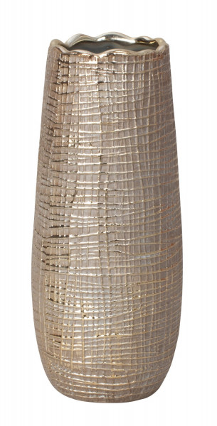 Moderne Dekovase Blumenvase Tischvase Vase aus Keramik gold Höhe 28 cm