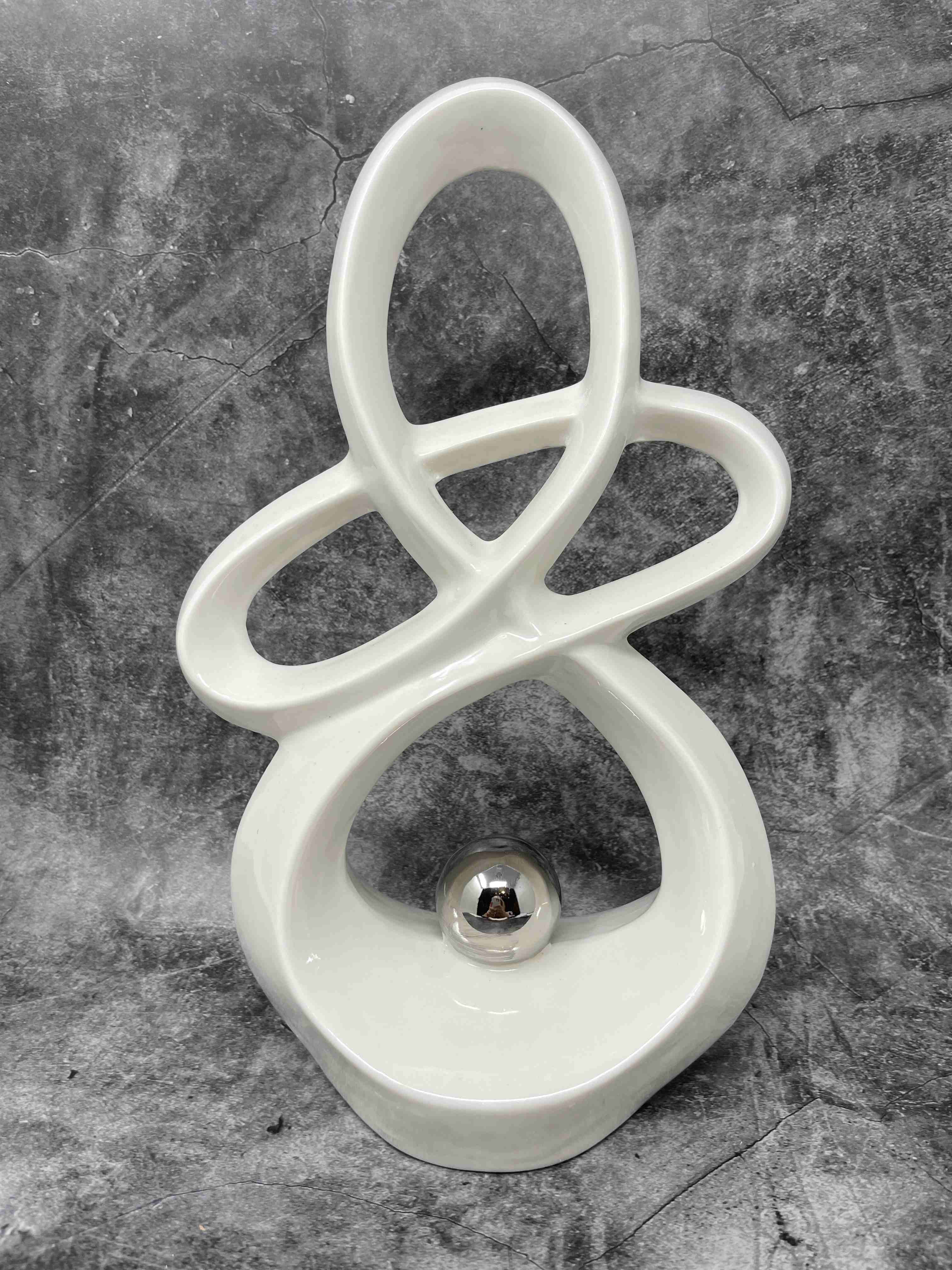 Moderne Skulptur Dekofigur PAAR 2 Stück aus Keramik 29+30 cm 