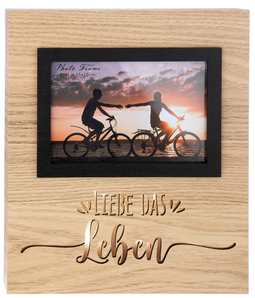 Modern picture frame made of MDF wood including LED lighting (love life)