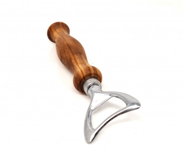Premium bottle opener including a wooden handle made of olive wood 15x4x3 cm