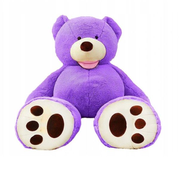 Riesen Teddybär Kuschelbär 160 cm Groß XXL lila Plüschbär Kuscheltier samtig weich