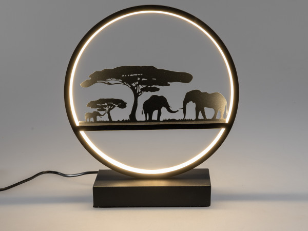 Beautiful LED table lamp lamp table lamp Africa with LED light band for bedroom, living room or dining room 26x32 cm