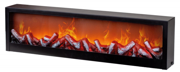 LED wall fireplace table fireplace LED electric including remote control with realistic flame simulation black plastic 75x20 cm