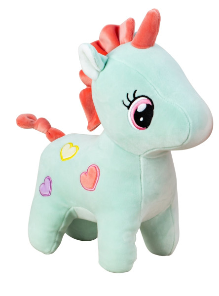 Baby soft toy cuddly toy unicorn turquoise with super soft spandex plush 23x30 cm (turquoise)