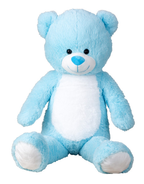 Riesen Teddybär Kuschelbär XXL 100 cm groß Blau Plüschbär Kuscheltier samtig weich