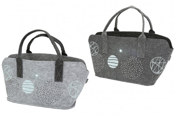 Praktische Shopping-Bag Universe aus Filz-Stoff Einkaufstasche mit Henkel Einkaufskorb faltbare Kami